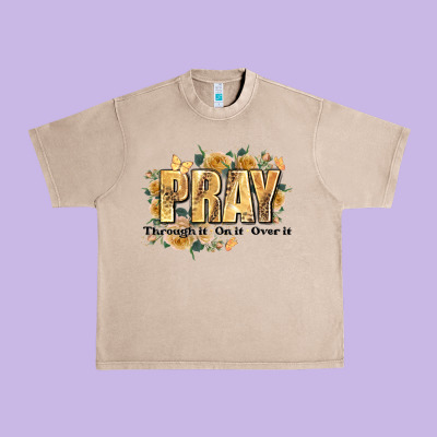 Pray Through It On It And Over It Urban Heavy Tee Designed By Jahusdesignshop