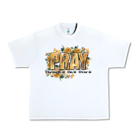 White pray through it on it and over it Urban Heavy Tee - JahusDesignShop