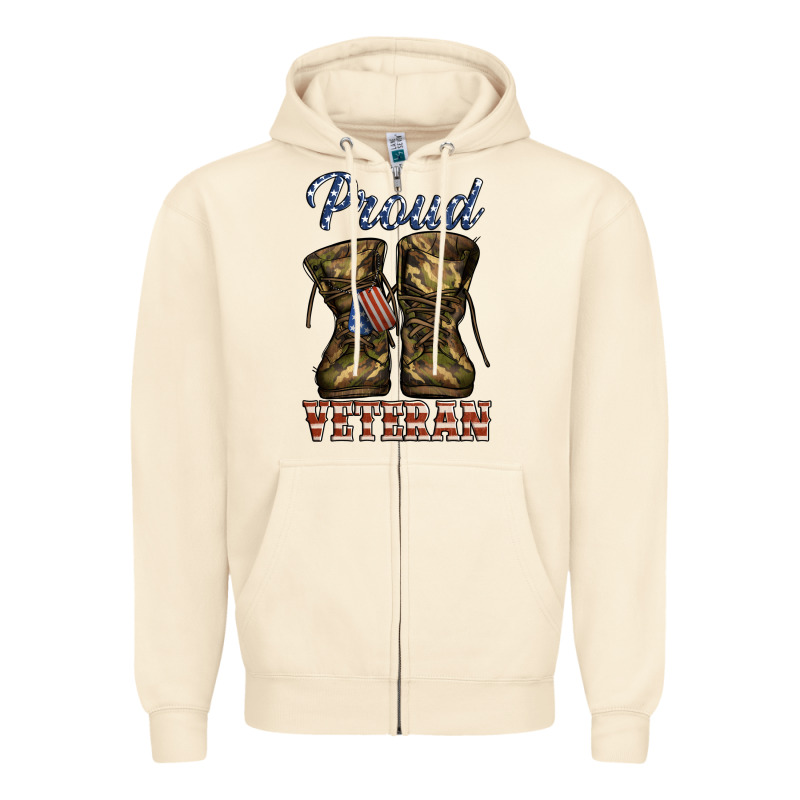 Proud Veteran Camo Shoes Zipper Hoodie by Jasminsmagicworld | Teevron