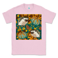 Bubblegum Pink hedgehog and pumpkins seamless pattern Classic Tee - BundleAndBundleShop