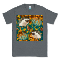 Charcoal Heather hedgehog and pumpkins seamless pattern Classic Tee - BundleAndBundleShop
