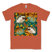 Copper hedgehog and pumpkins seamless pattern Classic Tee - BundleAndBundleShop