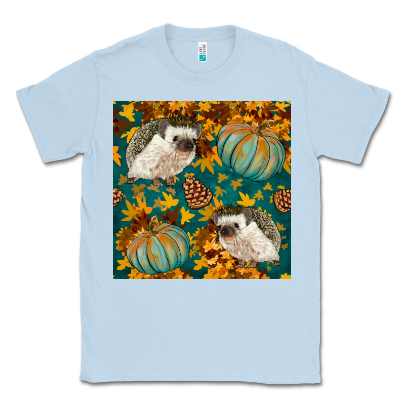 Hedgehog And Pumpkins Seamless Pattern Classic Tee by BundleAndBundleShop | Teevron