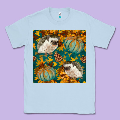 Hedgehog And Pumpkins Seamless Pattern Classic Tee Designed By Bundleandbundleshop