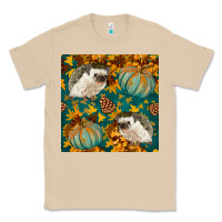 Mushroom hedgehog and pumpkins seamless pattern Classic Tee - BundleAndBundleShop