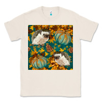 Natural hedgehog and pumpkins seamless pattern Classic Tee - BundleAndBundleShop
