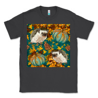 Smoke hedgehog and pumpkins seamless pattern Classic Tee - BundleAndBundleShop