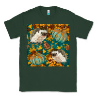 Sports Green hedgehog and pumpkins seamless pattern Classic Tee - BundleAndBundleShop