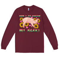 Burgundy western don't go bacon my heart pig Long Sleeve Tee - Artiststas
