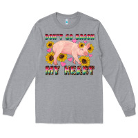 Heather Grey western don't go bacon my heart pig Long Sleeve Tee - Artiststas