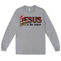 Heather Grey jesus in the reason Long Sleeve Tee - AdoDesignShop