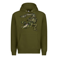 Army Green alligator Premium Hoodie - BarkalooDesign