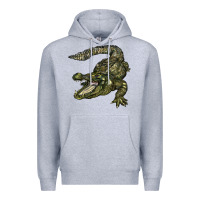 Heather Grey alligator Premium Hoodie - BarkalooDesign