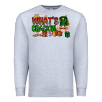 Heather Grey What's crackin Christmas Premium Sweatshirt - NancyCooperArtShop