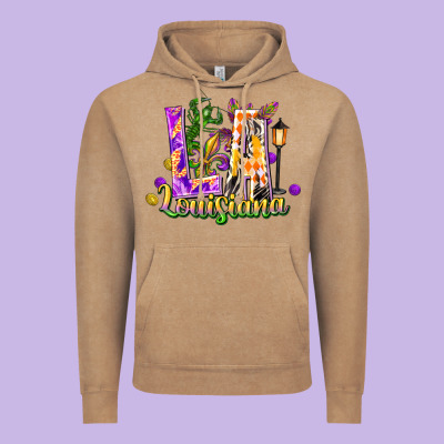 Louisiana La Mardi Gras Vintage Hoodie Designed By Fadigitalartstudio