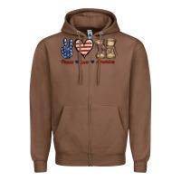 Chestnut Peace Love America Zipper Hoodie - Jasminsmagicworld