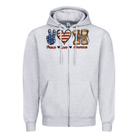 Peace Love America Zipper Hoodie | Teevron