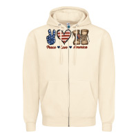 Sandshell Peace Love America Zipper Hoodie - Jasminsmagicworld