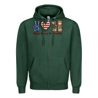 Sports Green Peace Love America Zipper Hoodie - Jasminsmagicworld