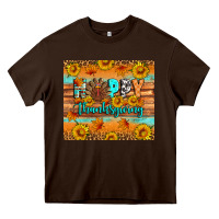 Chocolate Brown Happy Thanksgiving Heavy Core Tee - Artiststas