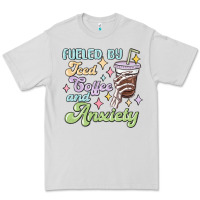 Dove Grey fueled by iced coffee and anxiety Premium Tee - MaliasSmallBusiness
