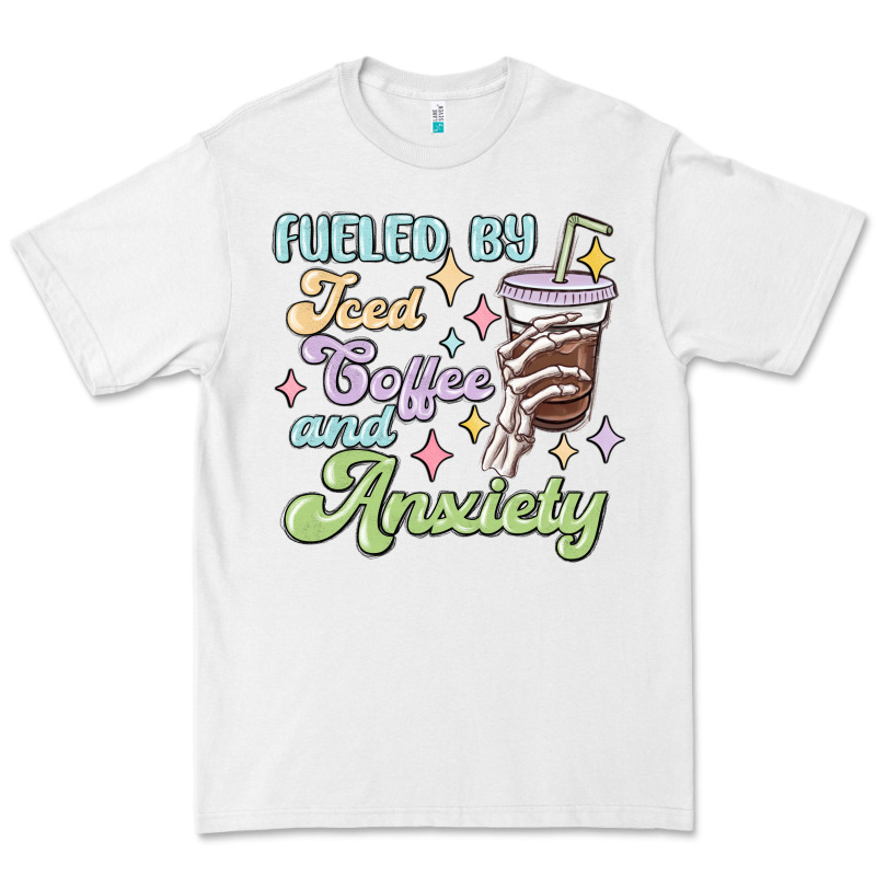 Fueled By Iced Coffee And Anxiety Premium Tee by MaliasSmallBusiness | Teevron