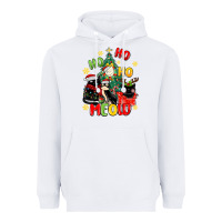 White ho ho ho meow Heavyweight Hoodie - MaliasSmallBusiness