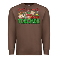Chestnut santa's favorite teacher Premium Sweatshirt - MaliasSmallBusiness