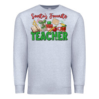 Heather Grey santa's favorite teacher Premium Sweatshirt - MaliasSmallBusiness