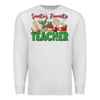 Oatmeal Heather santa's favorite teacher Premium Sweatshirt - MaliasSmallBusiness