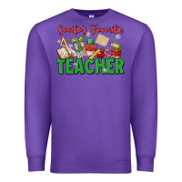 Purple santa's favorite teacher Premium Sweatshirt - MaliasSmallBusiness
