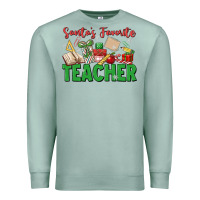Seafoam santa's favorite teacher Premium Sweatshirt - MaliasSmallBusiness
