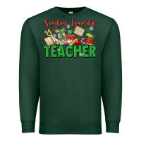 Sports Green santa's favorite teacher Premium Sweatshirt - MaliasSmallBusiness
