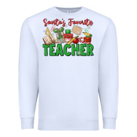 White santa's favorite teacher Premium Sweatshirt - MaliasSmallBusiness