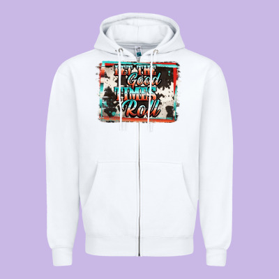 Let The Good Times Roll Zipper Hoodie Designed By Jasminsmagicworld