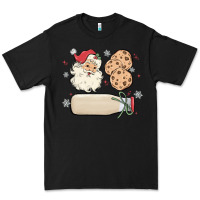 Black custom milk and cookies with santa Premium Tee - MaliasSmallBusiness