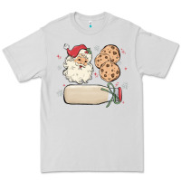 Dove Grey custom milk and cookies with santa Premium Tee - MaliasSmallBusiness