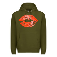 Army Green basketball lips Premium Hoodie - AdoDesignShop