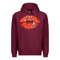 Burgundy basketball lips Premium Hoodie - AdoDesignShop