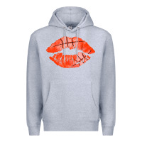 Heather Grey basketball lips Premium Hoodie - AdoDesignShop