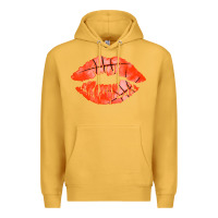 Mustard basketball lips Premium Hoodie - AdoDesignShop