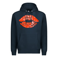 Navy basketball lips Premium Hoodie - AdoDesignShop