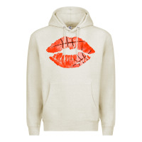 Oatmeal Heather basketball lips Premium Hoodie - AdoDesignShop