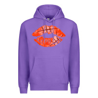 Purple basketball lips Premium Hoodie - AdoDesignShop
