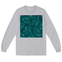 Moon Dust Tropical  Leaves Seamless Pattern Long Sleeve Tee - BundleAndBundleShop