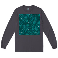 Smoke Tropical  Leaves Seamless Pattern Long Sleeve Tee - BundleAndBundleShop