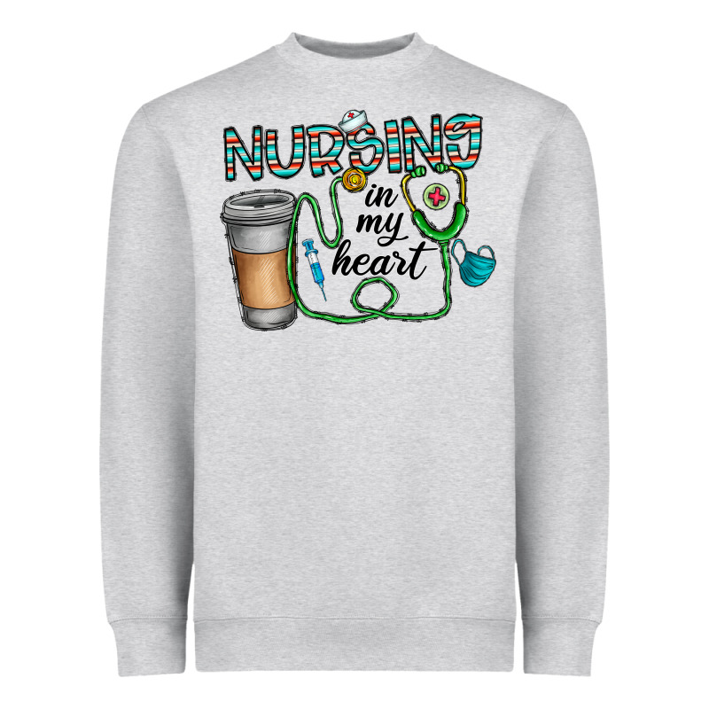 Nursing İn My Heart Heavyweight Sweatshirt by CowhideDigitalArt | Teevron