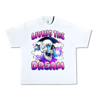 White living the dream Urban Heavy Tee - JahusDesignShop