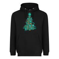 Black christmas tree with gemstones Heavyweight Hoodie - MaliasSmallBusiness