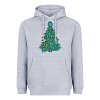 Heather Grey christmas tree with gemstones Heavyweight Hoodie - MaliasSmallBusiness